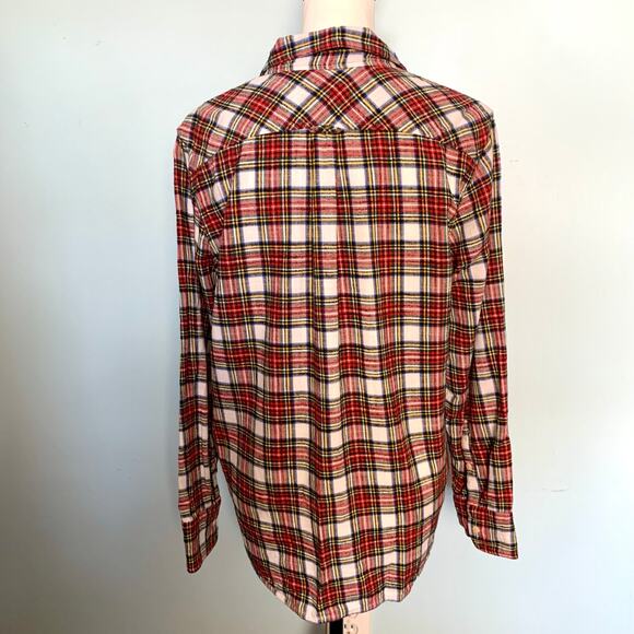 J. Crew Classic Fit Flannel Shirt in Snowy Stewart Tartan Plaid Size 8 - Picture 4 of 7
